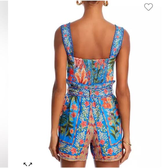 FARM RIO Stitched Garden Blue Romper Size - Picture 4 of 12